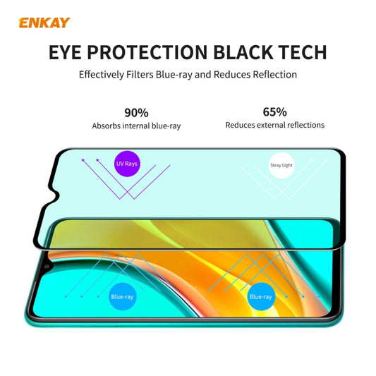 ENKAY Hat-Prince 0.26mm 9H 6D Curved Full Screen Eye Protection Green Film Tempered Glass Protector