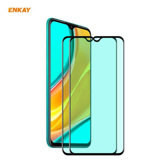 2 PCS ENKAY Hat-Prince 0.26mm 9H 6D Curved Full Screen Eye Protection Green Film Tempered Glass Protector