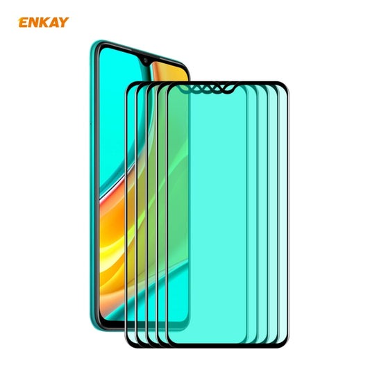 5 PCS ENKAY Hat-Prince 0.26mm 9H 6D Curved Full Screen Eye Protection Green Film Tempered Glass Protector