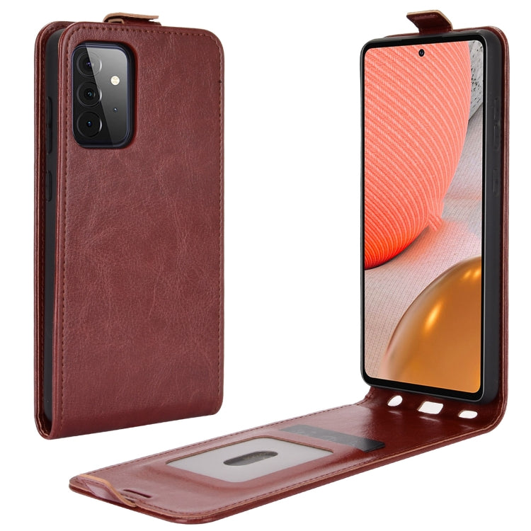 For Samsung Galaxy A72 5G R64 Texture Single Vertical Flip Leather Protective Case with Card Slots & Photo Frame