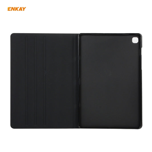 For Samsung Galaxy Tab A7 10.4 2020 T500 / T505 ENKAY Coarse Cloth Pattern PU Leather + TPU Smart Case with Holder & Sleep / Wake-up Function