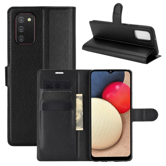 For Samsung Galaxy A02s (US Version) Litchi Texture Horizontal Flip Protective Case with Holder & Card Slots & Wallet