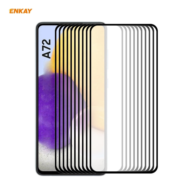 10 PCS ENKAY Hat-Prince Full Glue 0.26mm 9H 2.5D Tempered Glass Full Coverage Film