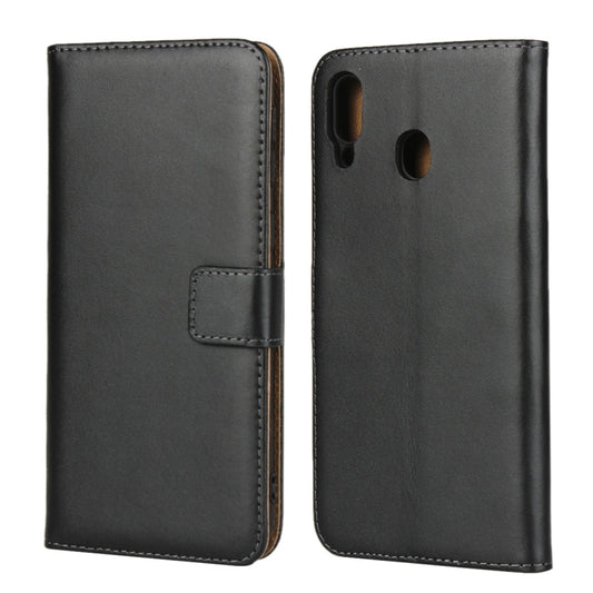 Leather Horizontal Flip Holster for Samsung Galaxy M20 with Magnetic Clasp and Bracket and Card Slot and Wallet
