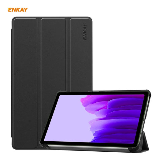 ENKAY PU Leather + Plastic Case with Three-folding Holder for Samsung Galaxy Tab A7 Lite T220 / T225