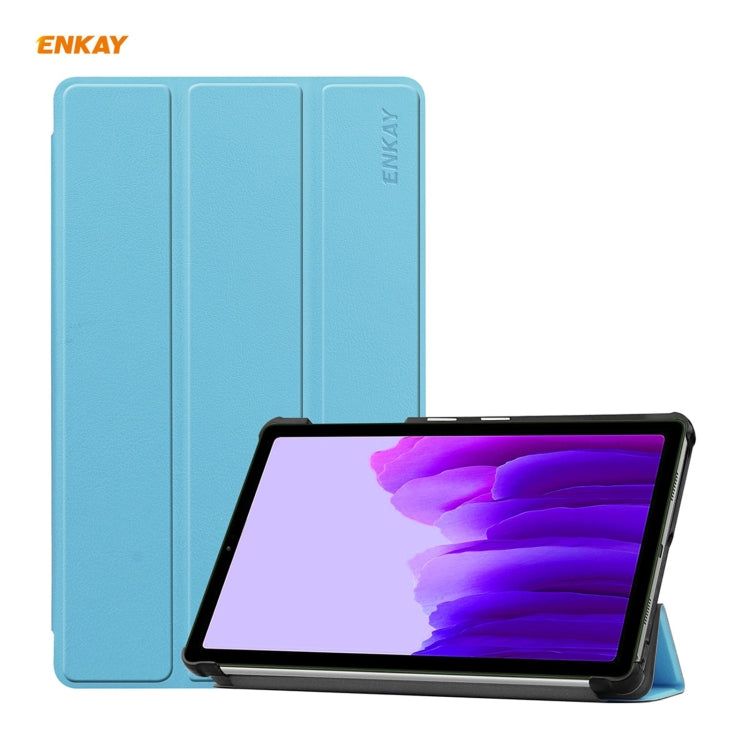 ENKAY PU Leather + Plastic Case with Three-folding Holder for Samsung Galaxy Tab A7 Lite T220 / T225