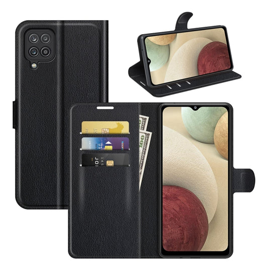 For Samsung Galaxy F12 / M12 Litchi Texture Horizontal Flip Protective Case with Holder & Card Slots & Wallet