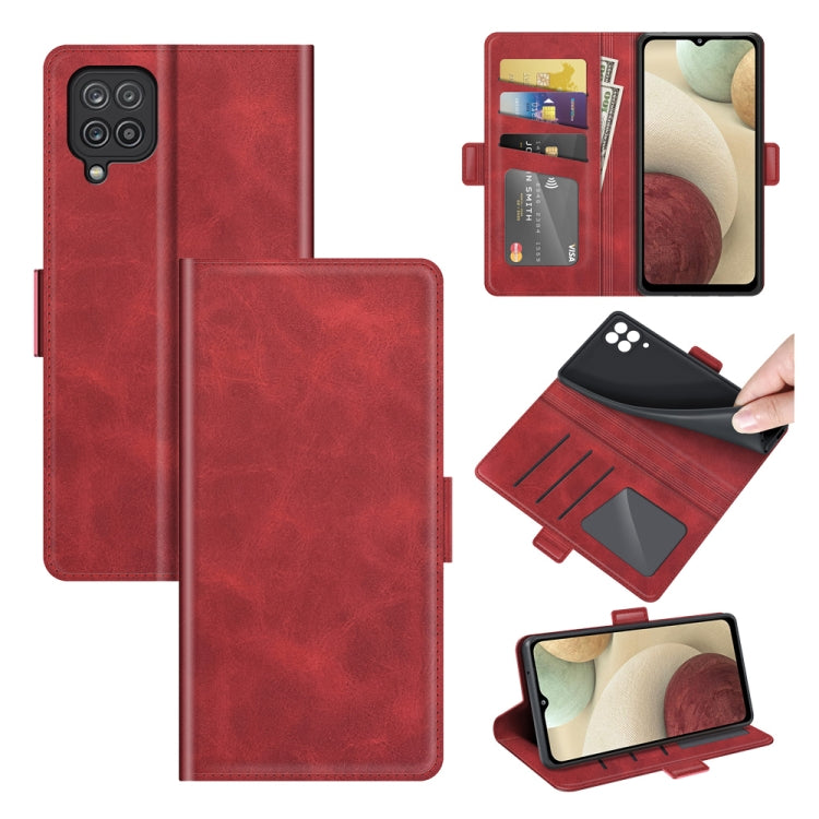 For Samsung Galaxy F12 / M12 Dual-side Magnetic Buckle Horizontal Flip Leather Case with Holder & Card Slots & Wallet