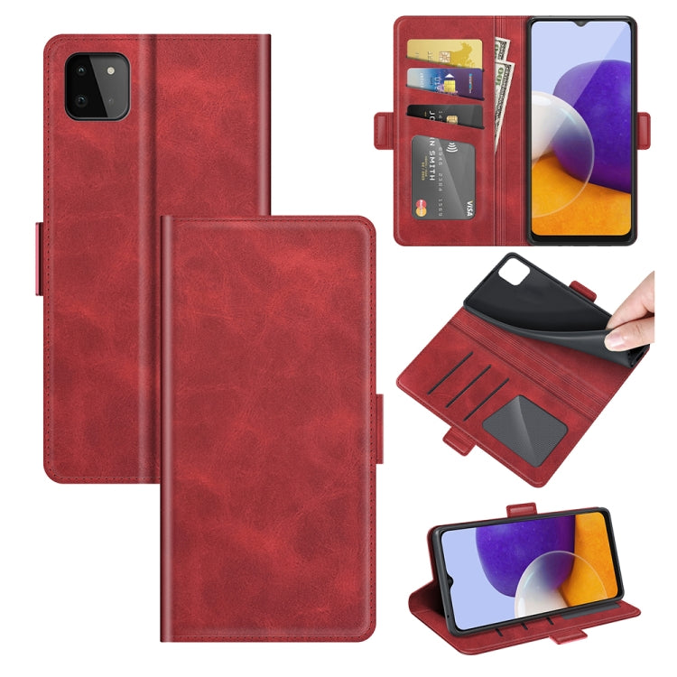 For Samsung Galaxy A22 5G Dual-side Magnetic Buckle Horizontal Flip Leather Case with Holder & Card Slots & Wallet