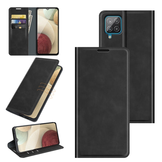 For Samsung Glaxy A22 4G Retro-skin Business Magnetic Suction Leather Case with Holder & Card Slots & Wallet