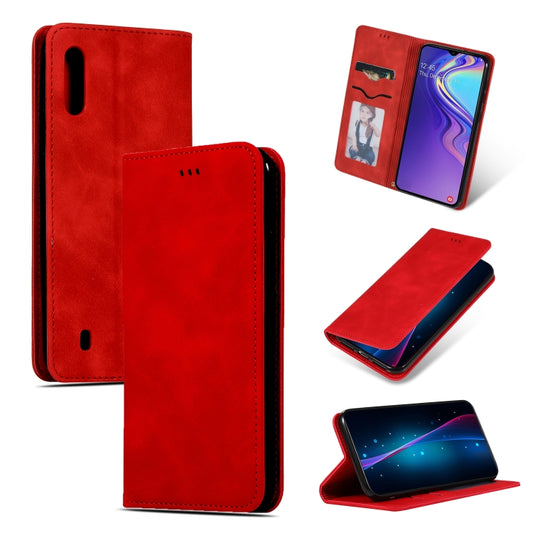 Retro Skin Feel Business Magnetic Horizontal Flip Leather Case for Samsung Galaxy M10三星