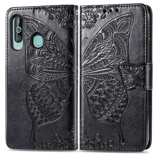 Butterfly Love Flowers Embossing Horizontal Flip Leather Case for Samsung Galaxy A60, with Holder & Card Slots & Wallet & Lanyard