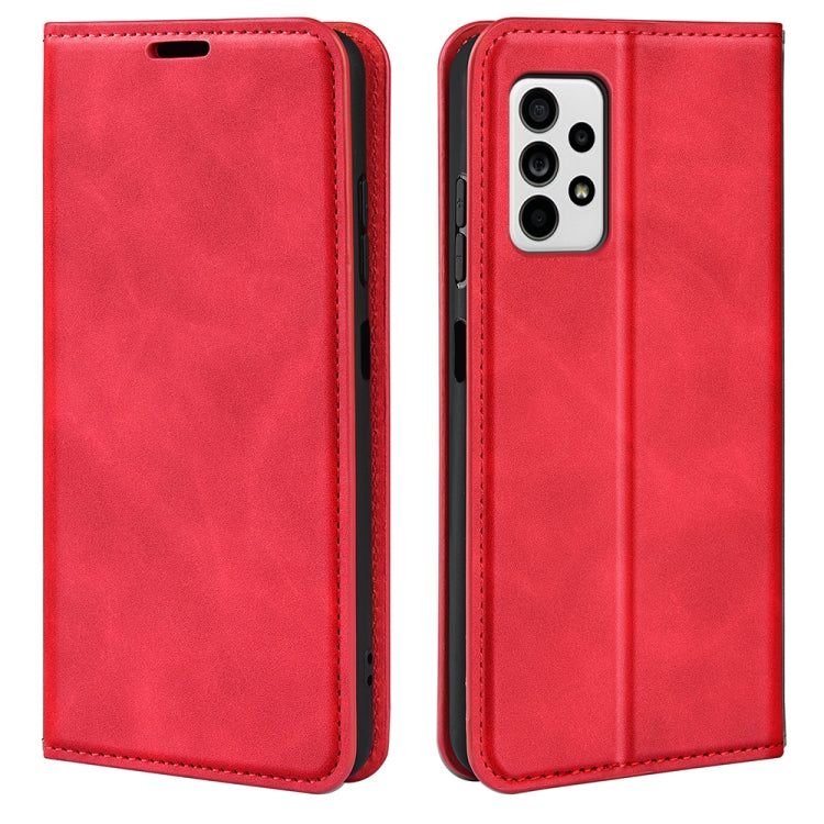 For Samsung Galaxy A33 5G Retro-skin Magnetic Leather Case with Holder & Card Slots & Wallet