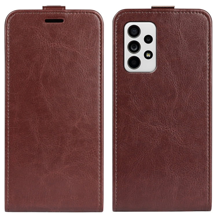 For Samsung Galaxy A33 5G R64 Texture Vertical Flip Leather Case with Card Slots & Photo Frame