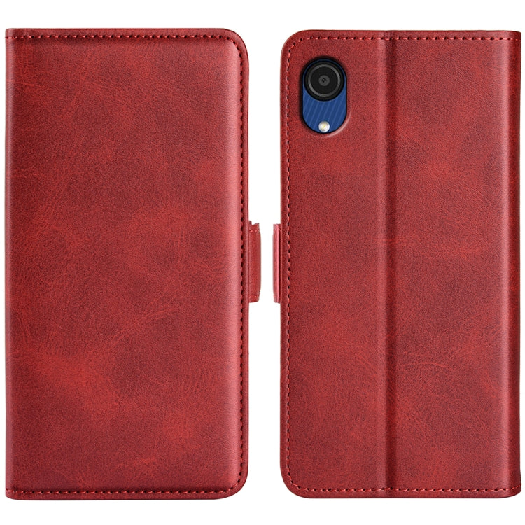 For Samsung Galaxy A03 Core Dual-side Magnetic Buckle Leather Case