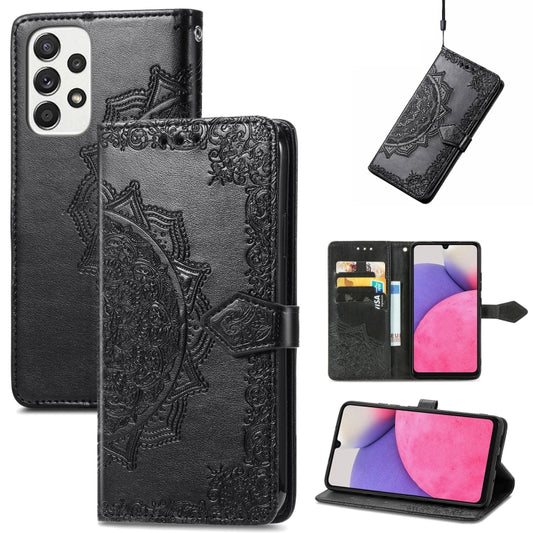 Mandala Flower Embossed Leather Case