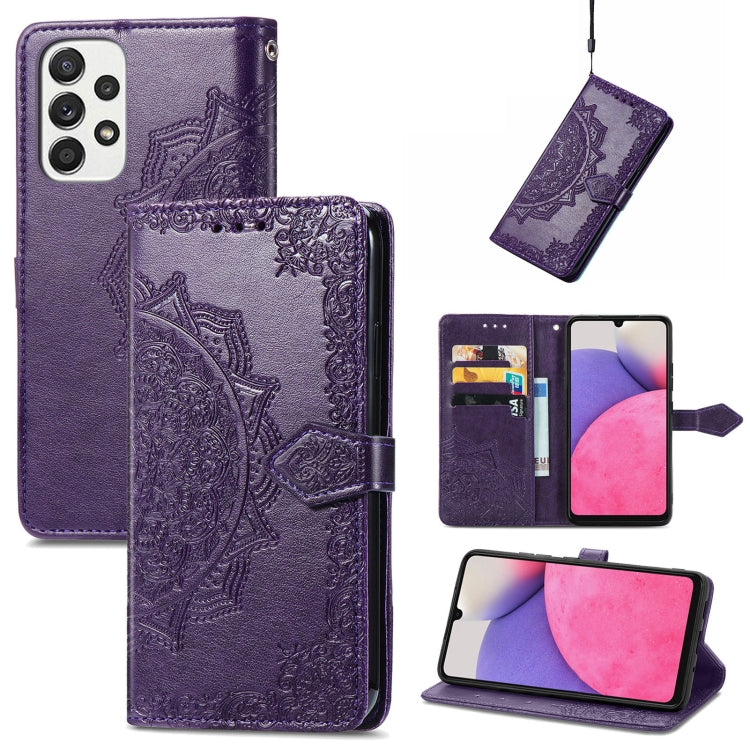 Mandala Flower Embossed Leather Case