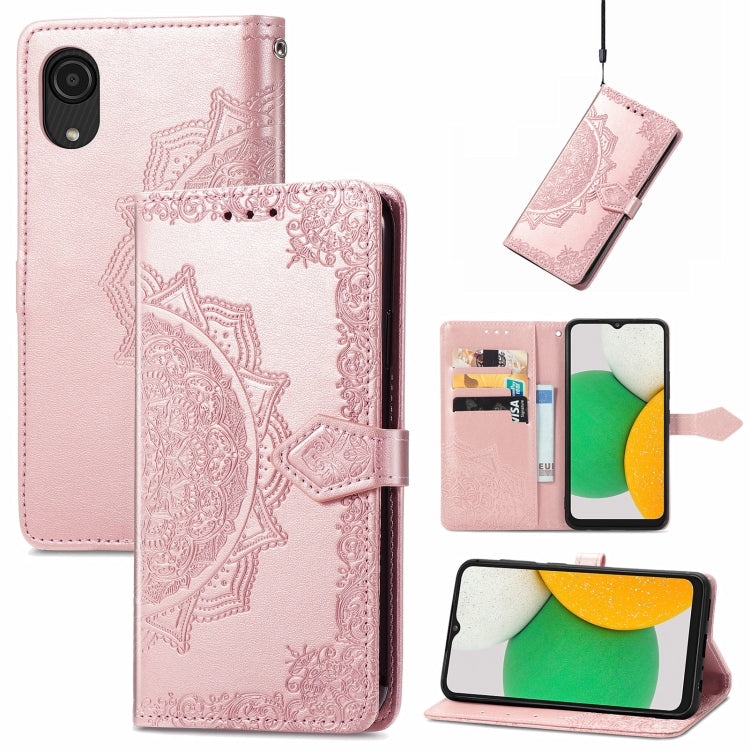 Mandala Flower Embossed Flip Leather Phone Case