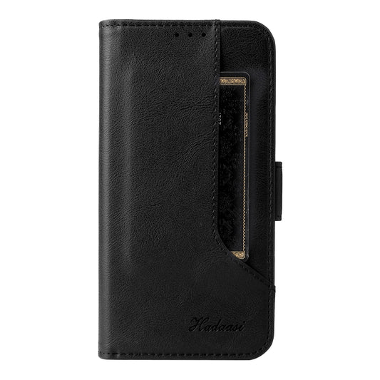 Dual Buckle Card Wallet Calf Leather Phone Case