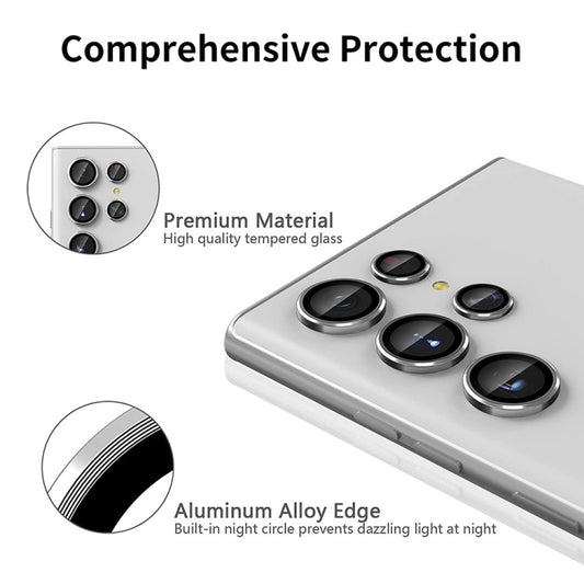 For Samsung Galaxy S22 Ultra 5G ENKAY Aluminium Alloy + Tempered Glass Camera Lens Cover