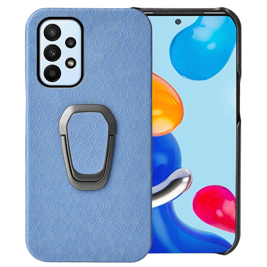 For Samsung Galaxy A23 4G Ring Holder Honeycomb PU Phone Case