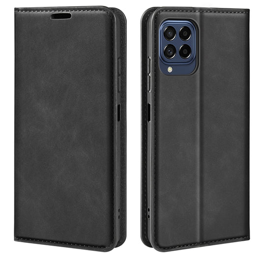 For Samsung Galaxy M33 Retro-skin Magnetic Suction Leather Phone Case