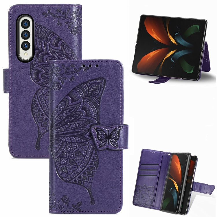 Butterfly Love Flower Embossed Horizontal Flip Leather Phone Case