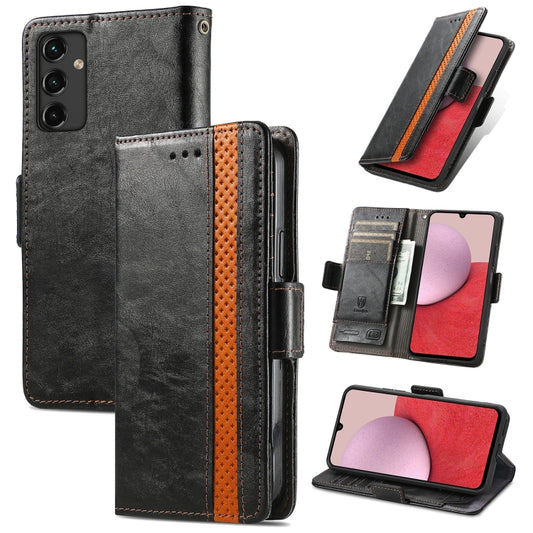 For Samsung Galaxy A14 5G CaseNeo Splicing Dual Magnetic Buckle Leather Phone Case