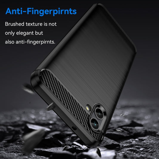 For Samsung Galaxy A04 Brushed Texture Carbon Fiber TPU Phone Case