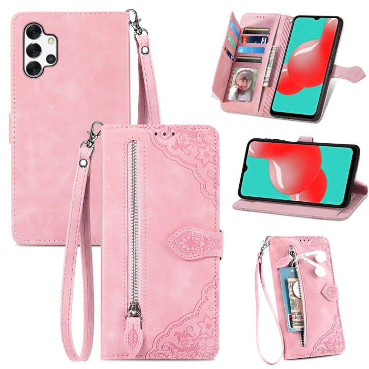 Embossed Flower Shockproof Leather Phone Case