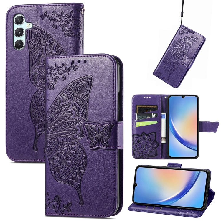 Butterfly Love Flower Embossed Leather Phone Case