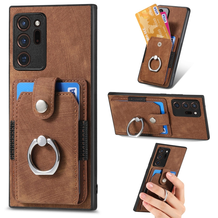Retro Skin-feel Ring Card Wallet Phone Case