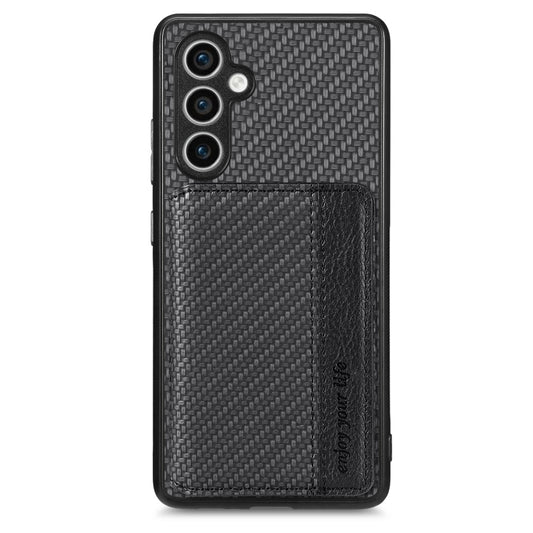 Carbon Fiber Magnetic Card Wallet RFID Blocking Phone Case, For Samsung Galaxy S23 FE 5G