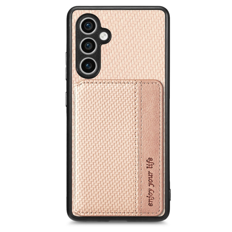 Carbon Fiber Magnetic Card Wallet RFID Blocking Phone Case, For Samsung Galaxy S23 FE 5G