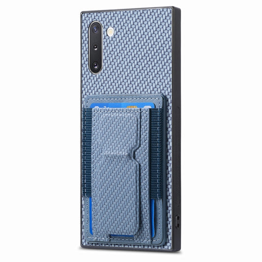 Carbon Fiber Fold Stand Elastic Card Bag Phone Case