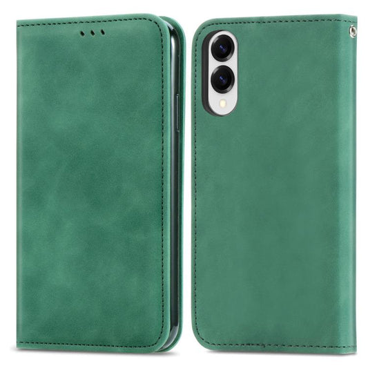 Retro Skin Feel Magnetic Leather Phone Case, For Samsung Galaxy S25 Edge 5G, For Samsung Galaxy C55, For Samsung Galaxy M55