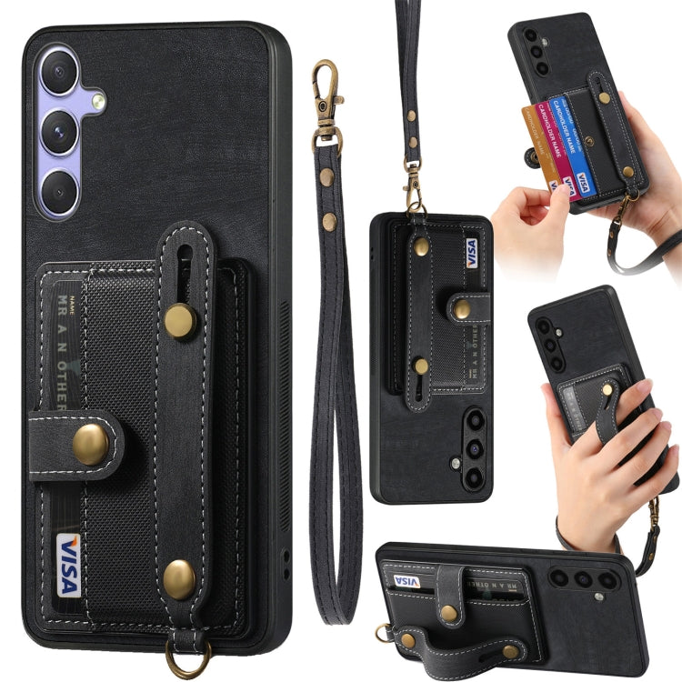 Retro Cross Wristband Wallet Leather Back Phone Case, For Samsung Galaxy S25 Edge 5G, For Samsung Galaxy A56 5G, For Samsung Galaxy A36, For Samsung Galaxy S25 5G, For Samsung Galaxy S25+ 5G, For Samsung Galaxy S25 Ultra 5G