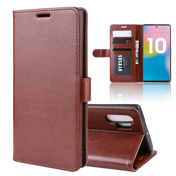 R64 Texture Single Fold Horizontal Flip Leather Case for Galaxy Note 10+, with Holder & Card Slots & Wallet