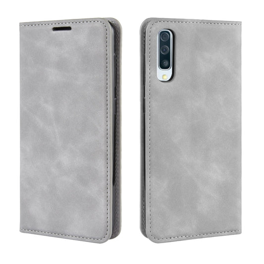 Retro-skin Business Magnetic Suction Leather Case with Purse-Bracket-Chuck For Galaxy A50
