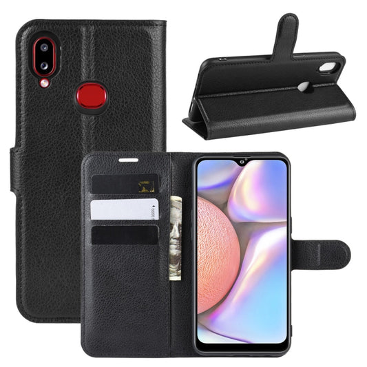 For Galaxy A10s Litchi Texture Horizontal Flip Leather Case , with Wallet & Holder & Card Slots