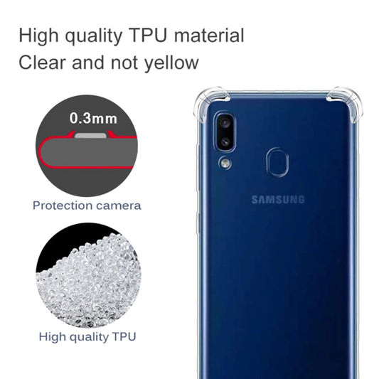 For Galaxy A40 Four-Corner Anti-Drop Ultra-Thin Transparent TPU Phone Case