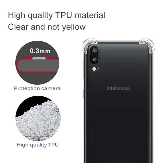 For Galaxy A10/M10 Four-Corner Anti-Drop Ultra-Thin Transparent TPU Phone Case