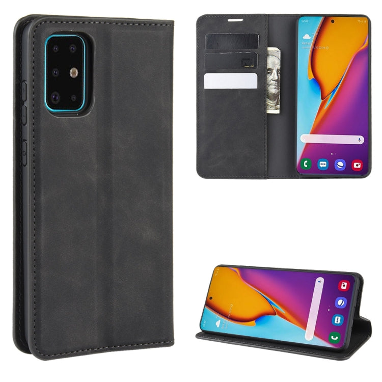 For Galaxy S11 Retro-skin Business Magnetic Suction Leather Case with Holder & Card Slots & Wallet