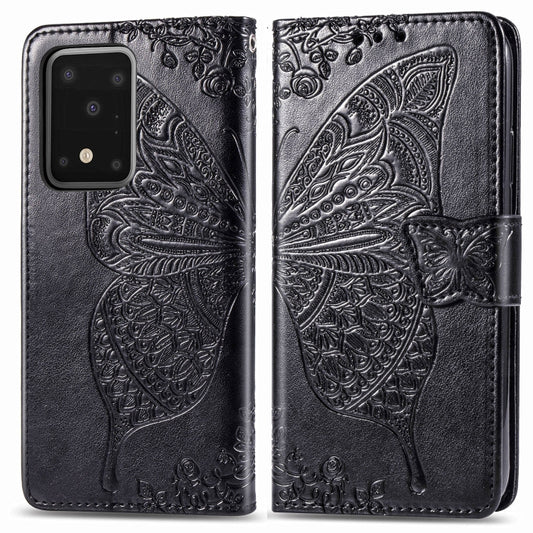 For Samsung Galaxy S11 Plus Butterfly Love Flower Embossed Horizontal Flip Leather Case with Bracket / Card Slot / Wallet / Lanyard