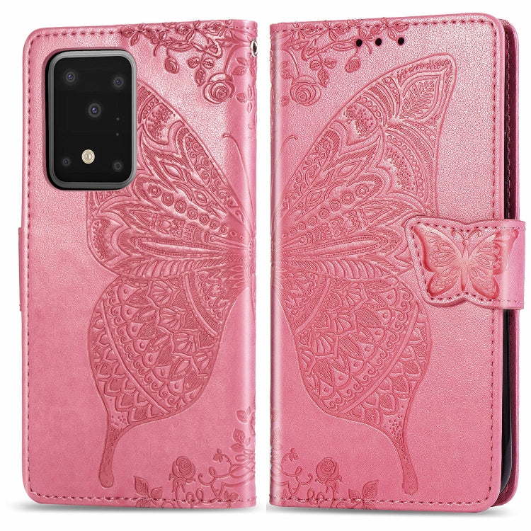 For Samsung Galaxy S11 Plus Butterfly Love Flower Embossed Horizontal Flip Leather Case with Bracket / Card Slot / Wallet / Lanyard