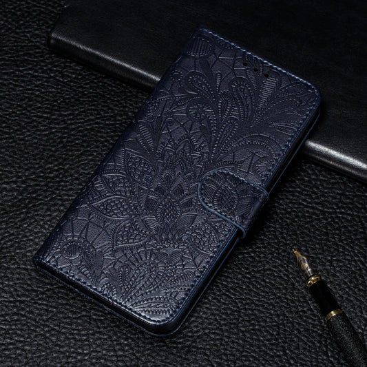 Lace Flower Embossing Pattern Horizontal Flip PU Leather Case with Holder & Card Slots & Wallet & Photo Frame & Lanyard