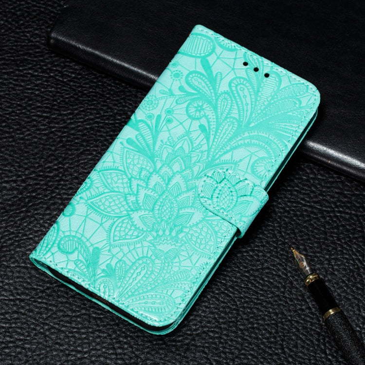 Lace Flower Embossing Pattern Horizontal Flip PU Leather Case with Holder & Card Slots & Wallet & Photo Frame & Lanyard