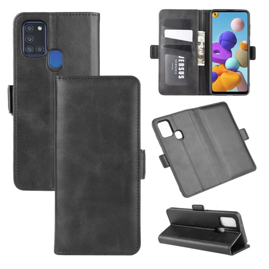 For Galaxy A21S Dual-side Magnetic Buckle Horizontal Flip Leather Case with Holder & Card Slots & Wallet