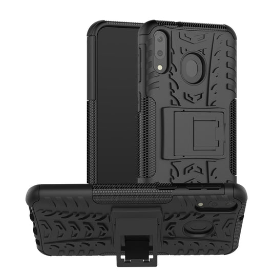 Tire Texture TPU+PC Shockproof Case for Galaxy M20, with Holder, For Galaxy M20