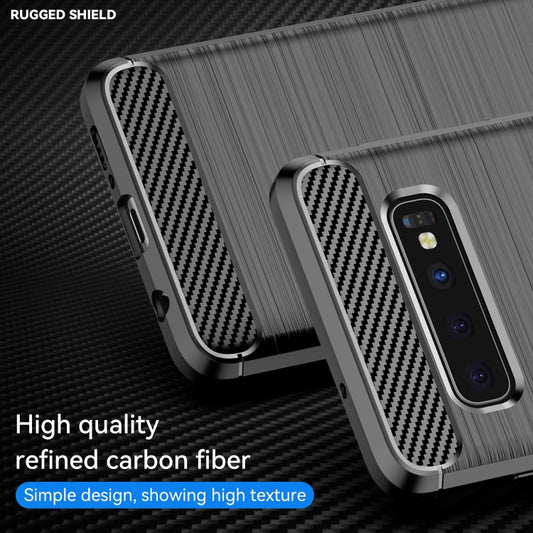 Brushed Texture Carbon Fiber TPU Case for Galaxy S10, For Galaxy S10, For Samsung Galaxy S10